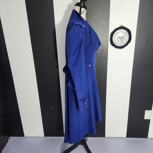 Cider Royal Blue Trench Coat - Picture 4 of 6